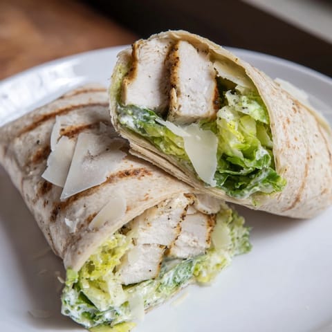 Enjoy a delicious Chicken Caesar Wrap, perfect for a quick lunch or easy dinner.