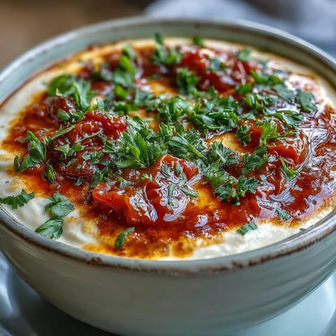 Hearty White Bean Soup with Tomato simmering with onions, garlic, and vibrant diced tomatoes in a pot.