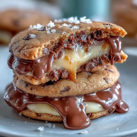 Decadent Cadbury Creme Egg stuffed chocolate chip cookies with gooey centers and golden edges