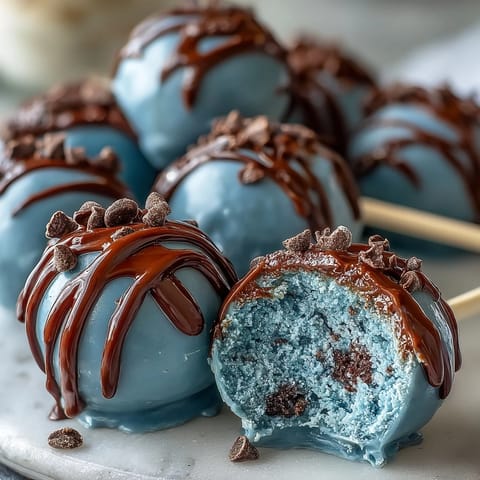 Festive robins egg blue cake pops featuring speckled chocolate coating, ideal for adding color to holiday dessert platters.  