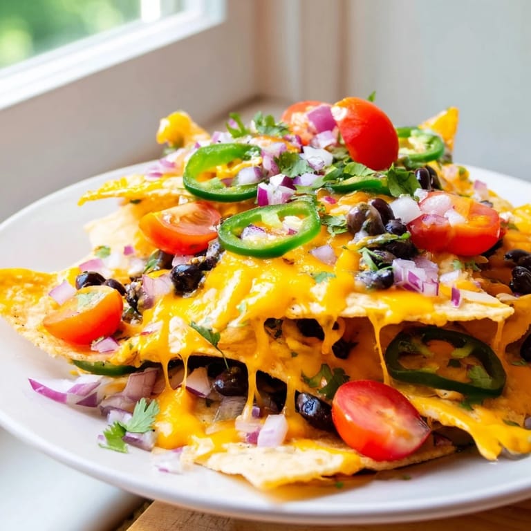 Flavorful nachos with seasoned ground beef, a satisfying, crowd-pleasing appetizer.