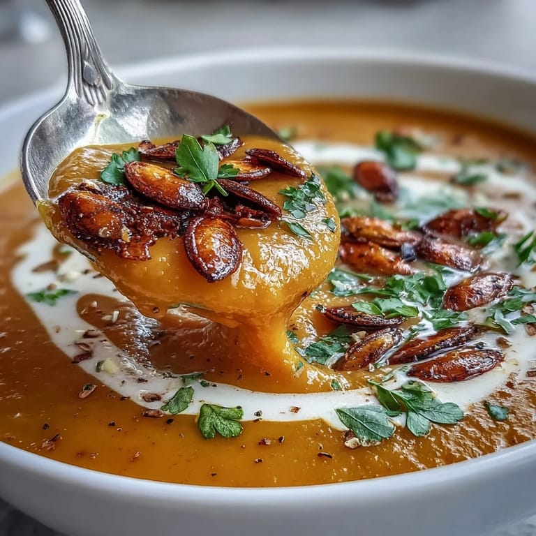 Velvety roasted butternut squash soup, perfect for a cozy winter meal.