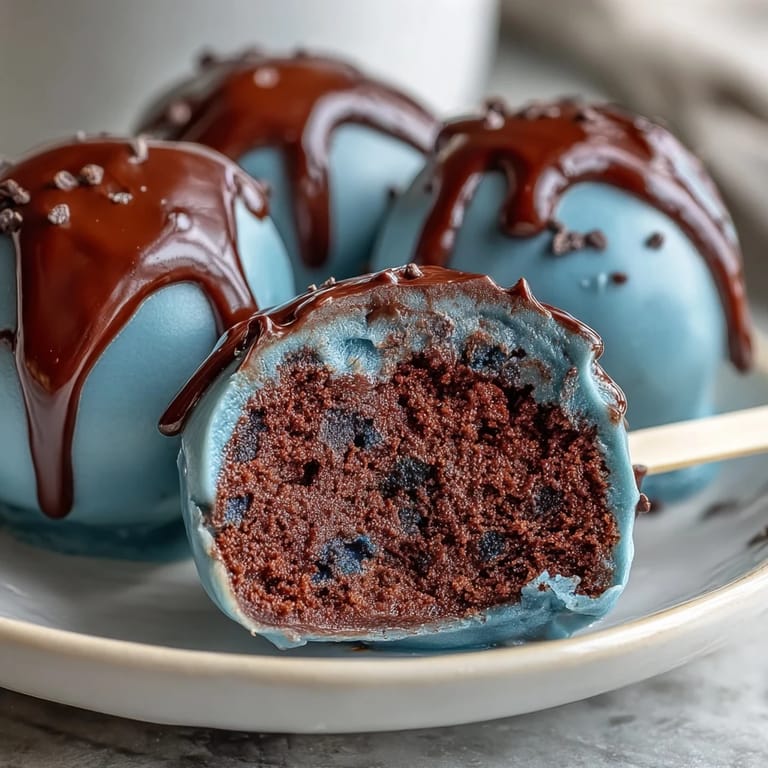 Adorable bite-sized robins egg blue cake pops with chocolate speckles, making a delightful spring treat for parties and gatherings.