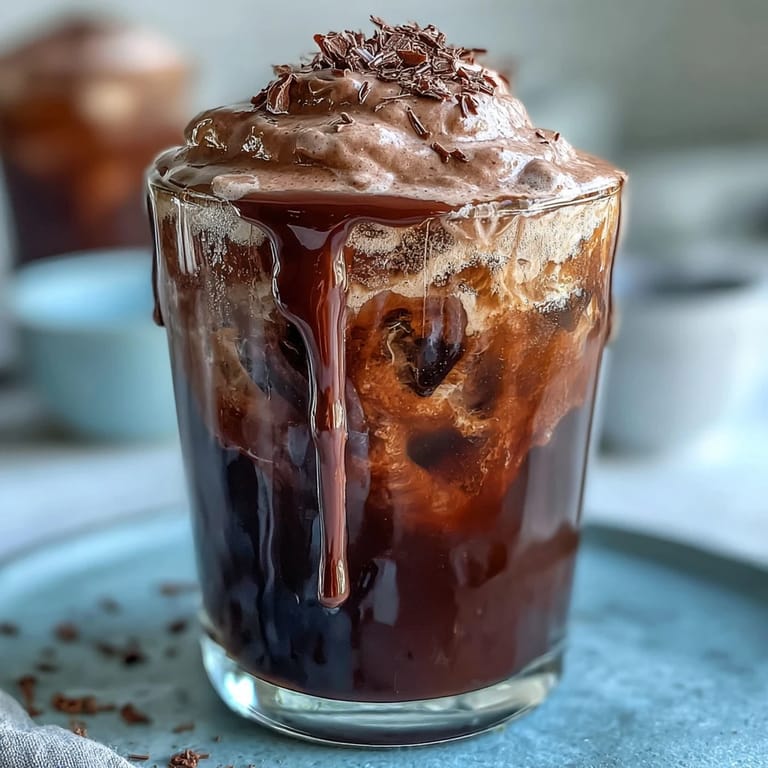Rich and creamy chocolate cream cold brew served over ice, topped with a light chocolate whipped topping for a refreshing pick-me-up.
