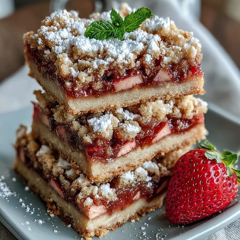 Sweet and tangy fruit filling cradled by buttery, toasted oat crumble bars.