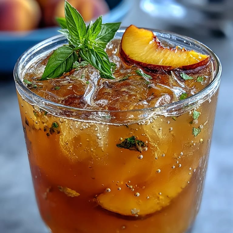 Copycat Starbucks Iced Peach Green Tea Lemonade, a vibrant, sweet, and tart drink.