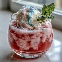 A refreshing Cotton Candy Lemonade Float with swirls of pink cotton candy and creamy vanilla ice cream, perfect for summer parties.