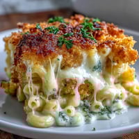 Creamy baked mac and cheese with a golden, crunchy topping, perfect for Easter dinner or any family gathering.