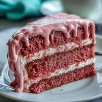 Elegant Bridal Shower Rosé Velvet Cake with shimmering gold drip.
